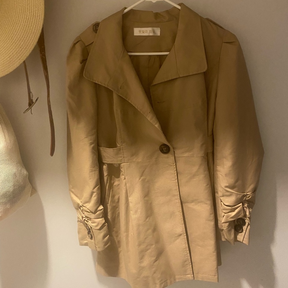 Tan Trench Coat Lightweight Casual